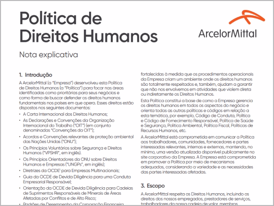 Política de Direitos Humanos - Nota Explicativa