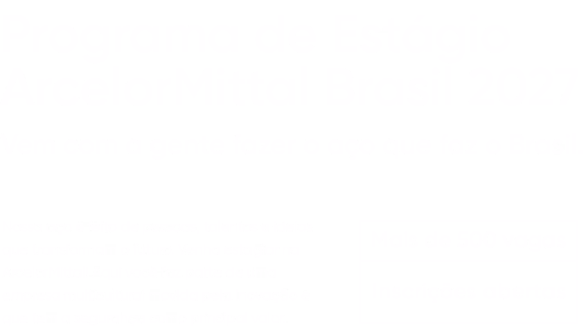 Programa de Estágio ArcelorMittal Brasil 2027